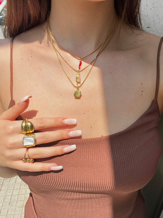 COLLANA TRIPLA CORNO